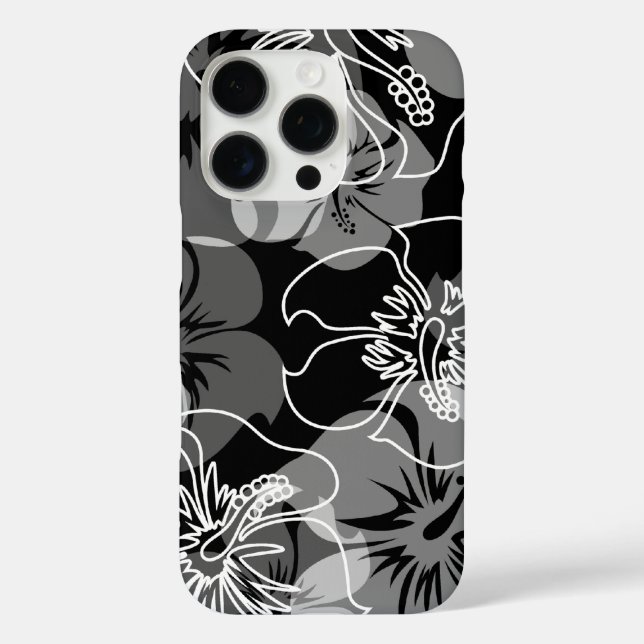 Iniki Point Hawaiian Hibiscus Floral Black Case-Mate iPhone Case (Back)