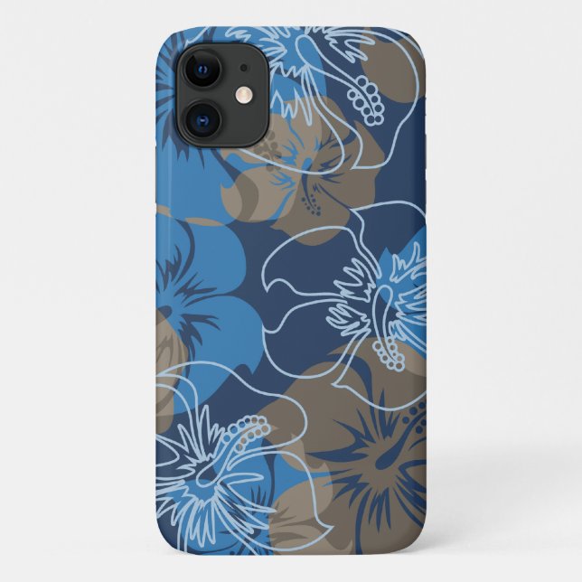 Iniki Point Hawaiian Hibiscus Floral Blue Case-Mate iPhone Case (Back)