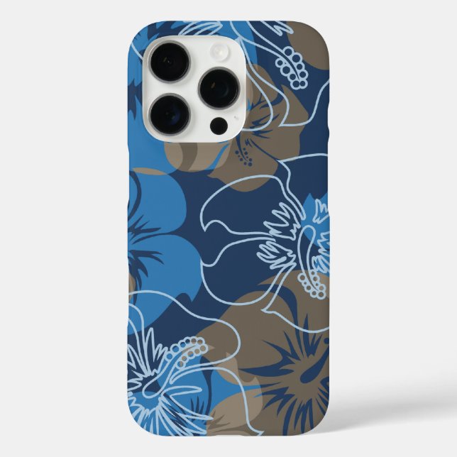 Iniki Point Hawaiian Hibiscus Floral Blue Case-Mate iPhone Case (Back)
