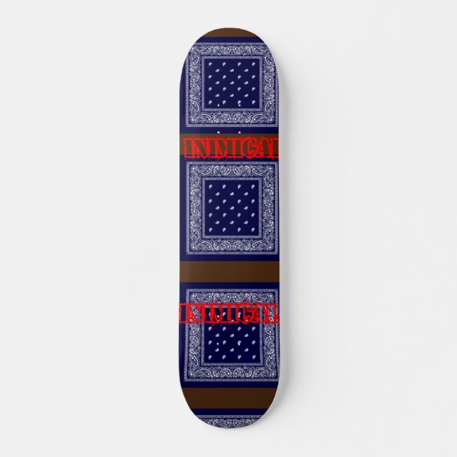 Inimical Blue Paisley Skateboard (Front)