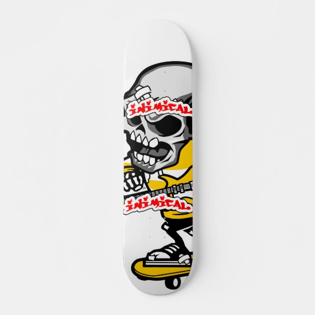 Inimical Skull Skater Skateboard deck (Front)