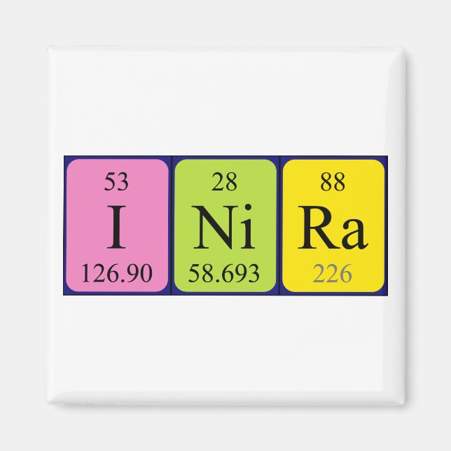 Inira periodic table name magnet (Front)
