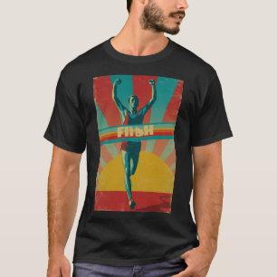 inish Line Sunrise — Vintage Runner Victory Poster T-Shirt