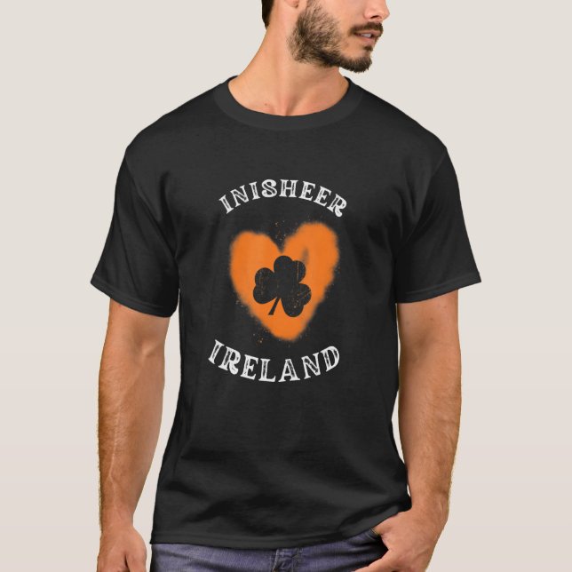 INISHEER Shamrock Gaelic Football and Hurling Vint T-Shirt (Front)