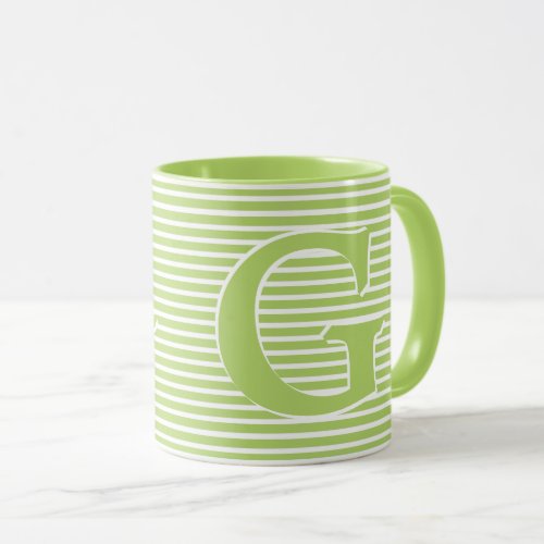 Init Simple Stripe Pattern LimeWhite Geometric Mug