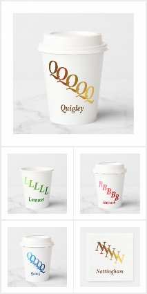 Initals on Paper Products