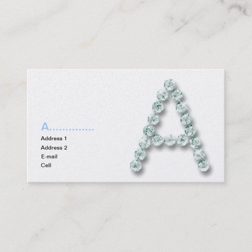 Customizable Initial A diamond Business Card