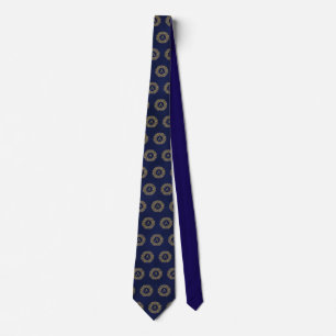 Initial A golden Damask Classic Pattern  Neck Tie