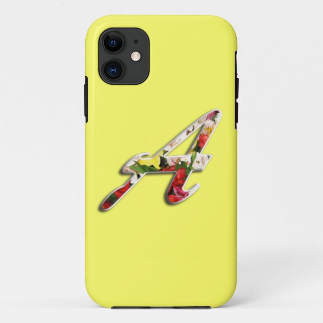Initial A Monogram I-Phone 5 Cases Floral Design (Back)