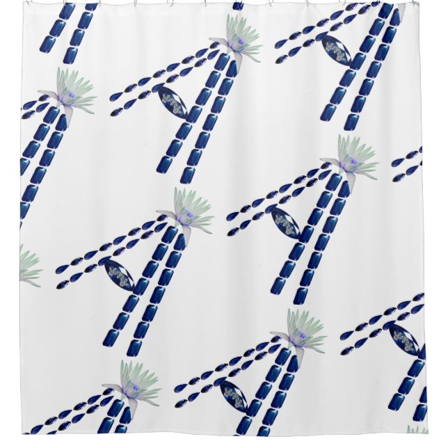 Initial A Shower Curtain (Front)
