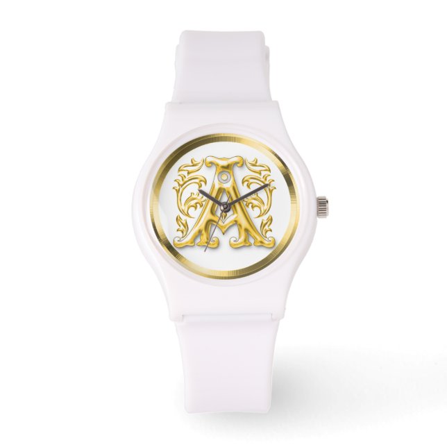 Initial A Stylish Girly Designer Watch (Front)