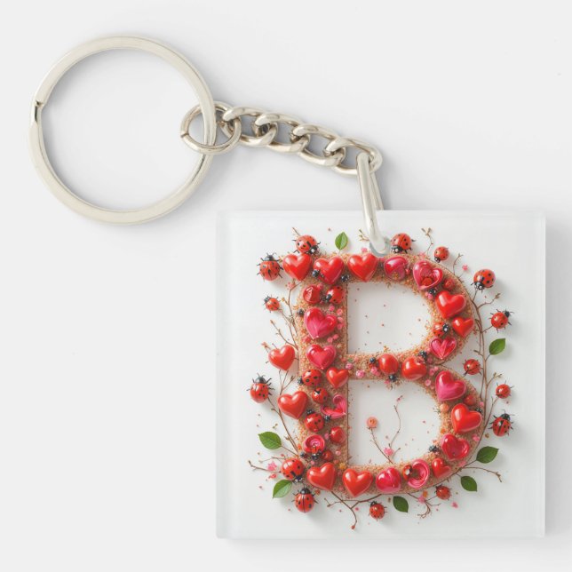 💕 Initial B Design For Custom Name Gifts 💕 Keychain (Front)