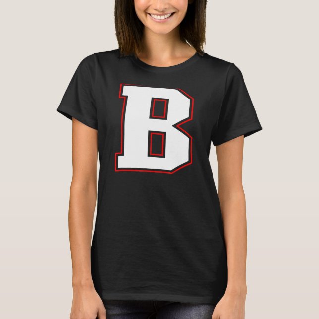 Initial B Monogram B Letter B Capital Alphabet T-Shirt (Front)
