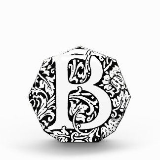Initial B Monogram. Customized Name Floral Pattern Award