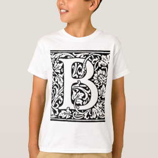 Initial B Monogram. Customized Name Floral Pattern T-Shirt