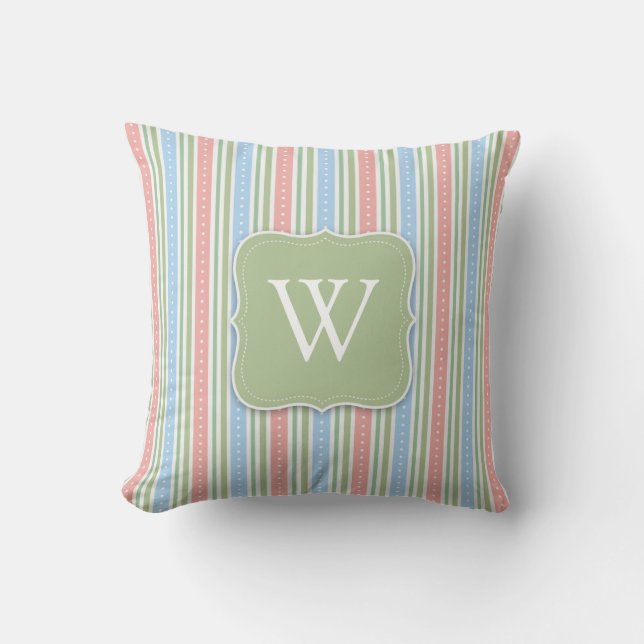 Initial Baby Girl/Boy Throw Pillow (Front)