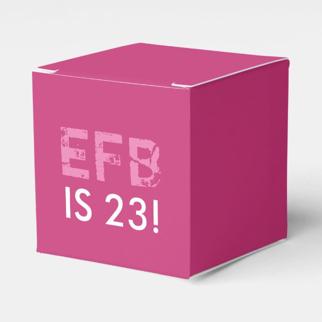 Initial Birthday Favor Box - Pink (Front Side)
