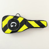 Initial + Black & Yellow Chevron-Like Pattern Guitar Case (Front)