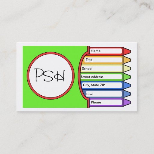 Customizable Initial Box of Crayons Business Card Templates
