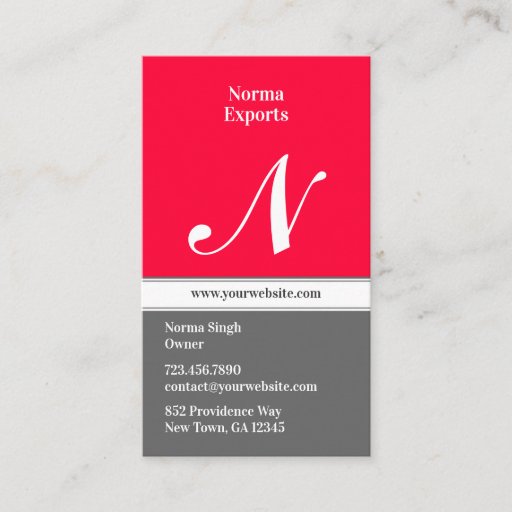 Customizable Initial Business Card