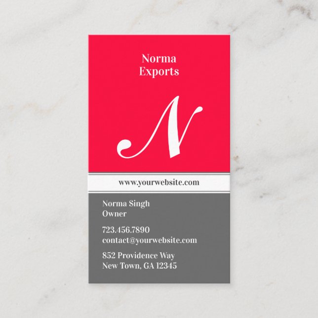 Initial Business Card Modern Template (Front)