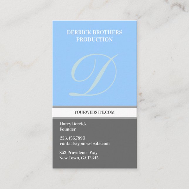Initial Business Card Modern Template (Front)