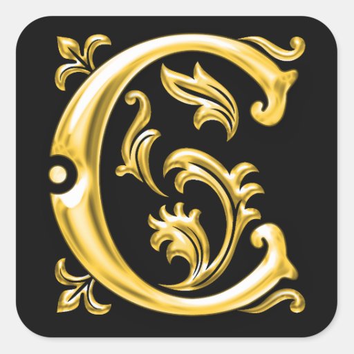 Initial C Capital Letter Sticker in Gold | Zazzle