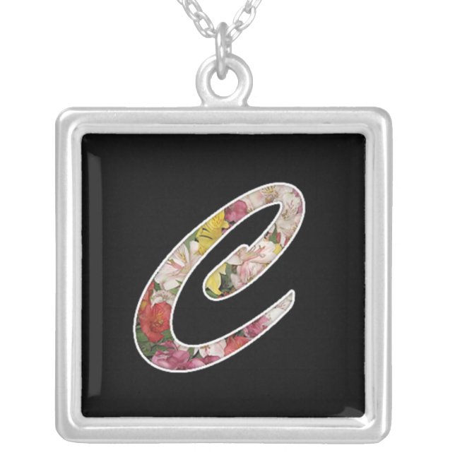 Initial C Flower Necklace (Front)