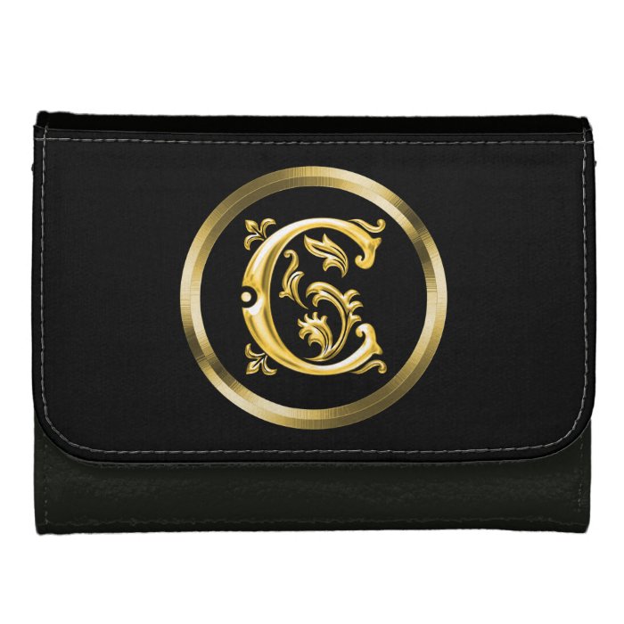 Initial C Letter in Gold Custom Wallet