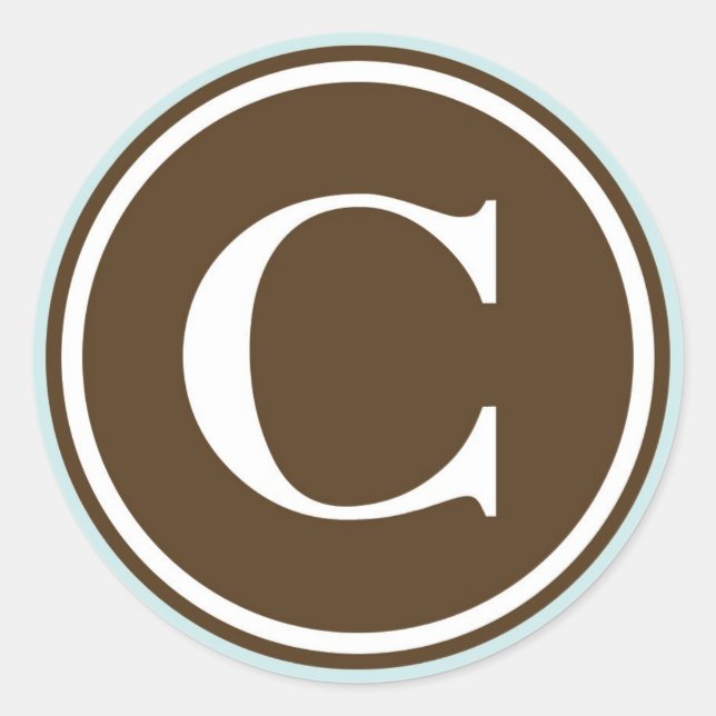 Initial C monogram circle letter seal party favor (Front)