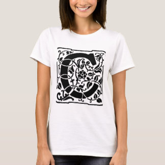 Initial C Monogram. Floral Name Customized Pattern T-Shirt