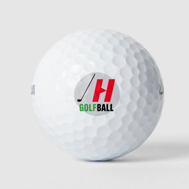 initial character golfer's golf balls (Front)