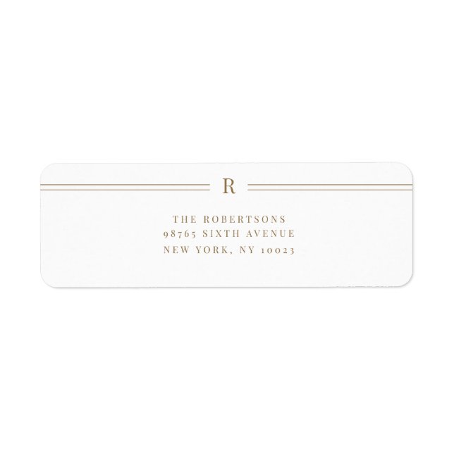 Initial Classic Wedding Return Address Label  (Front)