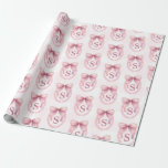 Initial Cute Pink Bow Coquette Custom Wrapping Paper<br><div class="desc">Initial Cute Pink Bow Coquette Custom Wrapping Paper</div>