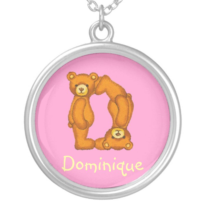 Initial D~Bear Letter Necklace~Customize Name