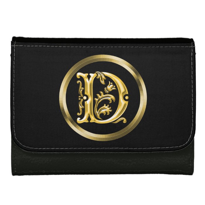 Initial D Letter in Gold Wallets