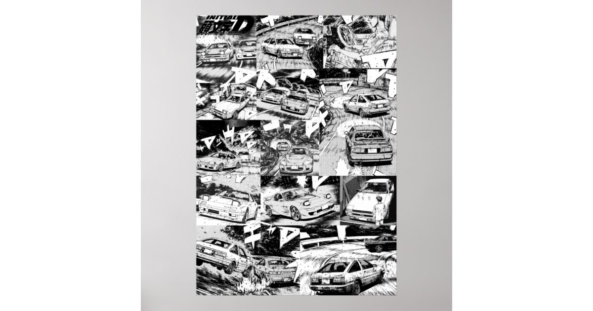 Initial D Anime Poster Japan Manga Kraft Paper Posters DIY Vintage