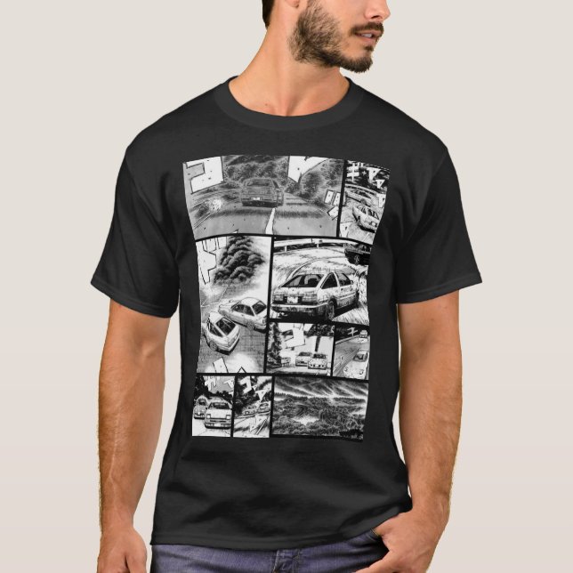 Initial D  Racing - Manga Wall Design (Version 2)  T-Shirt (Front)
