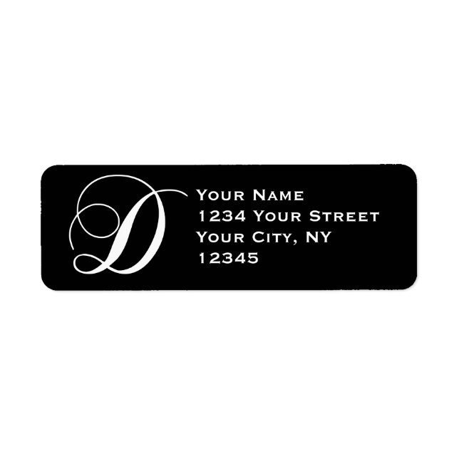 Initial D Return Address Labels Black White (Front)