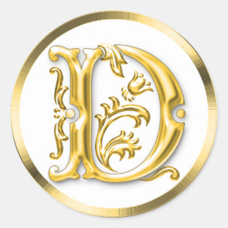 Initial D Round Sticker in Gold