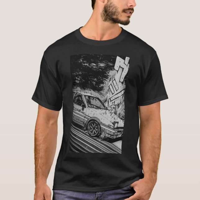 Initial D Toyota AE86 Drifting Premium T-Shirt (Front)