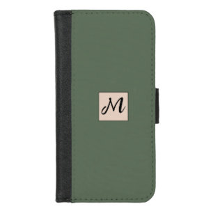 Initial design for minimalism Smoke green color iPhone 8/7 Wallet Case