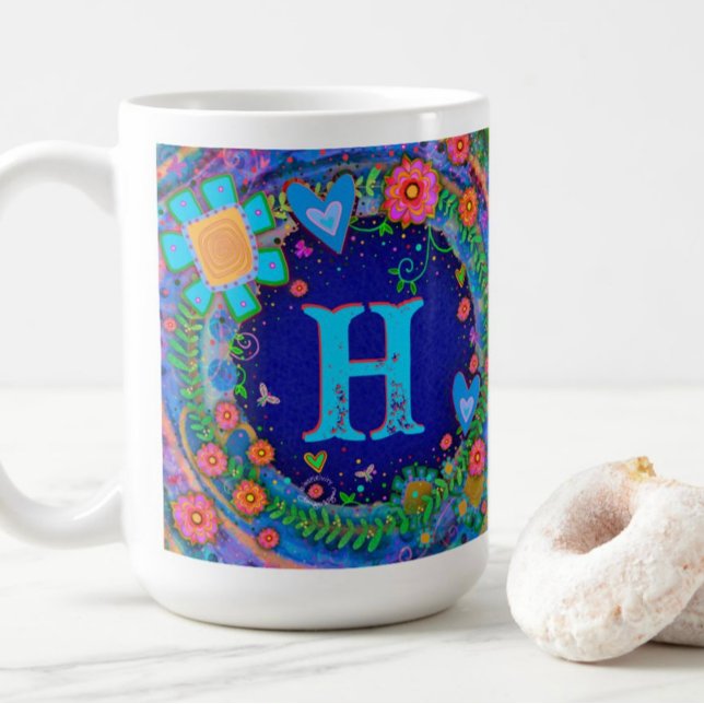 Initial Dragonfly Monogram Inspirivity Coffee Mug (Creator Uploaded)