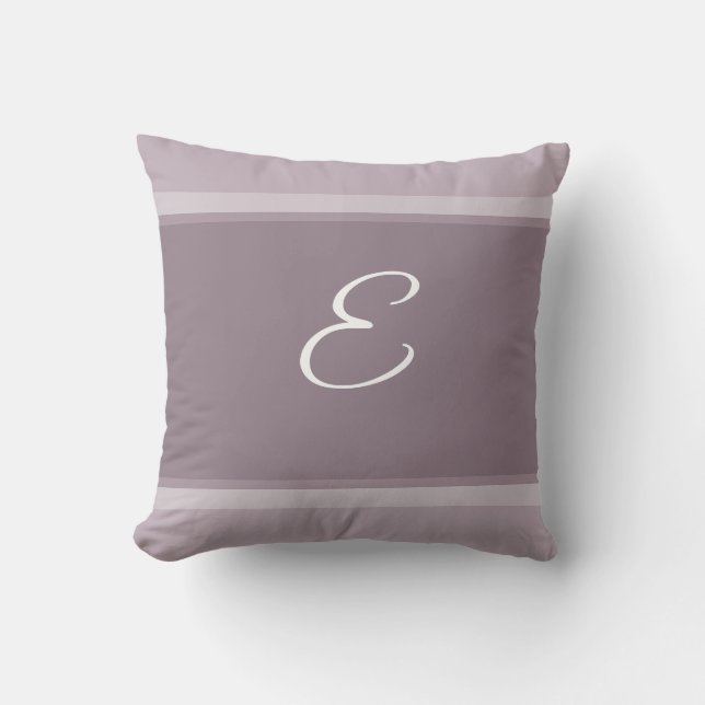 Initial E Letter Elegant Monogram Hand Text Modern Throw Pillow (Front)