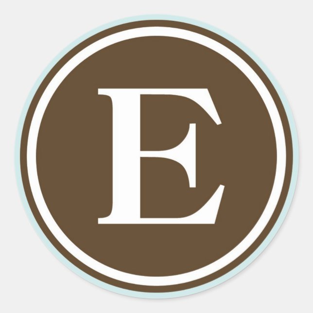 Initial E monogram circle letter seal party favor (Front)