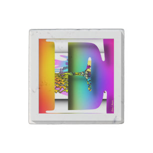 INITIAL E MONOGRAM STONE MAGNET