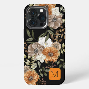 Initial Elegant color matching Black and brown iPhone 13 Pro Case