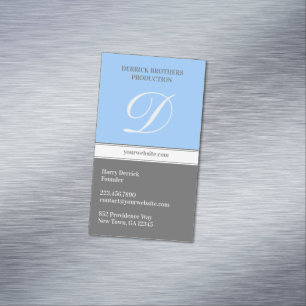 Initial Emblem Business Card Magnet