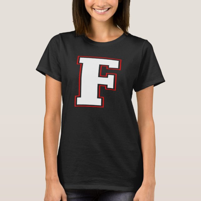 Initial F Monogram F Letter F Capital Alphabet T-Shirt (Front)