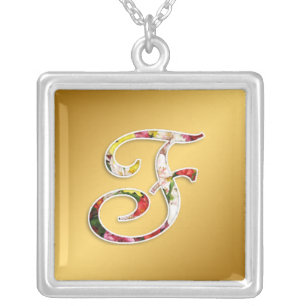 Initial F Monogram Necklace